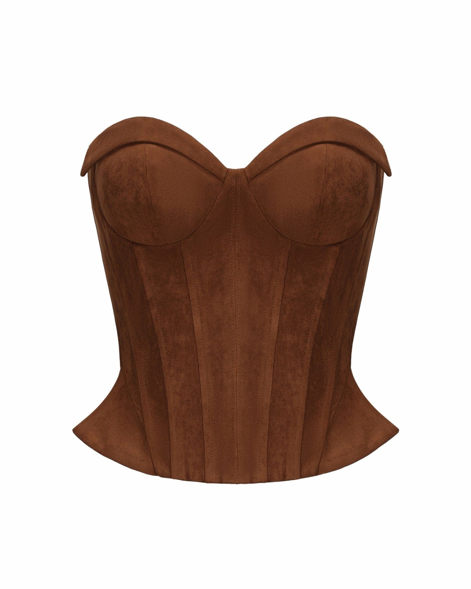 Nana Jacqueline Sienna Suede Top: Brown Corset Top for Date Night Brown