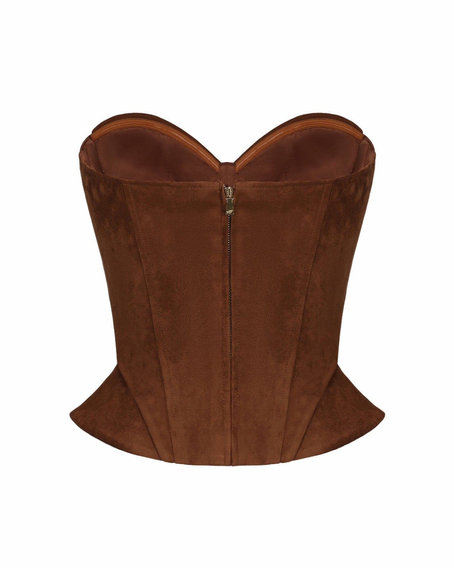 Nana Jacqueline Sienna Suede Top: Brown Corset Top for Date Night Brown