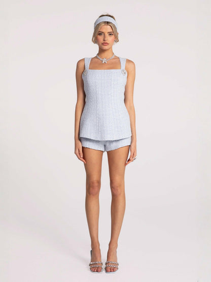 Nana Jacqueline Anabella Bow Top: Blue Top for Brunch Blue