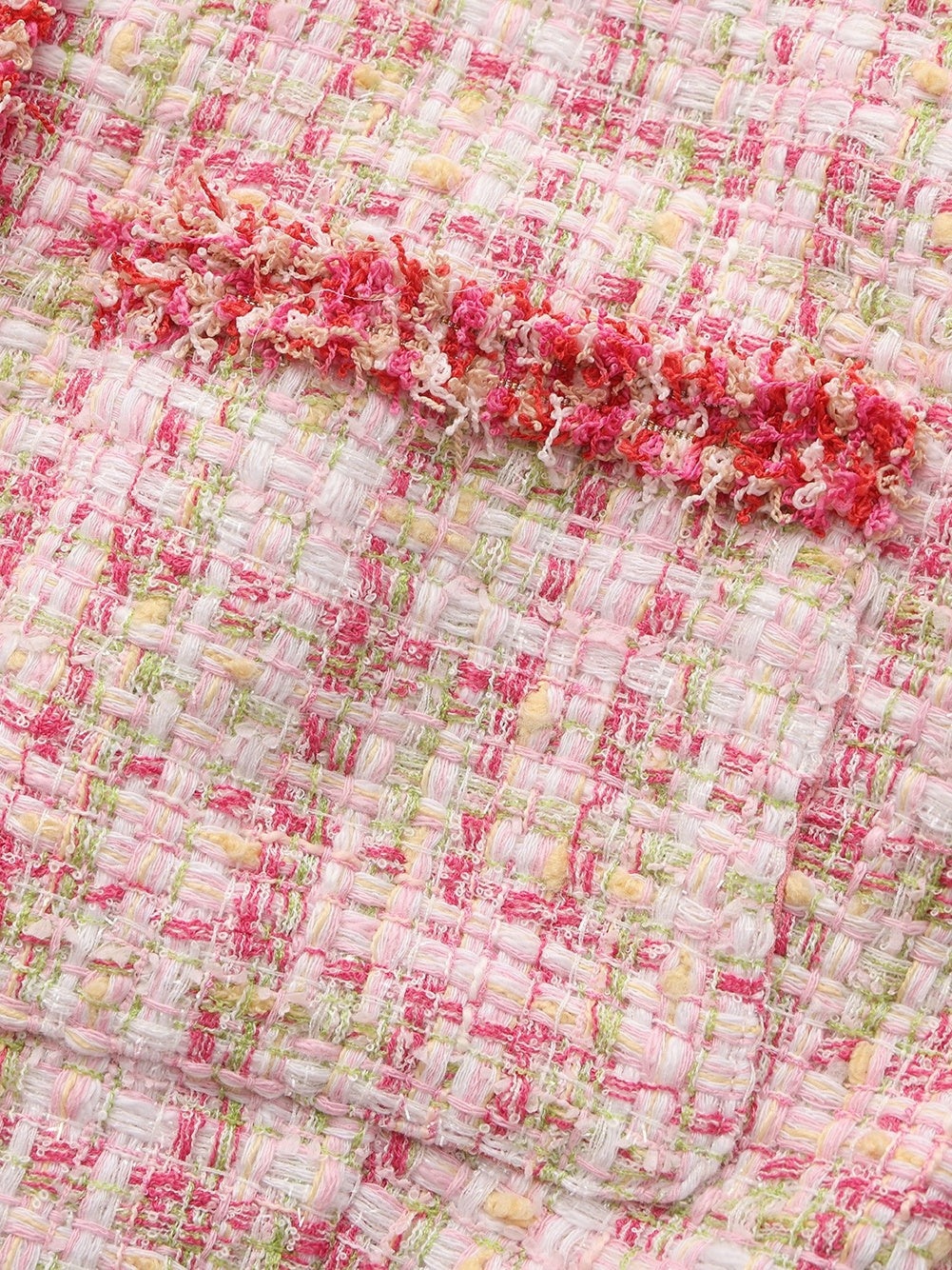 Nana Jacqueline Bianca Metallic-Woven Tweed Pink Jacket: Pink Jacket for Bridal Shower Pink