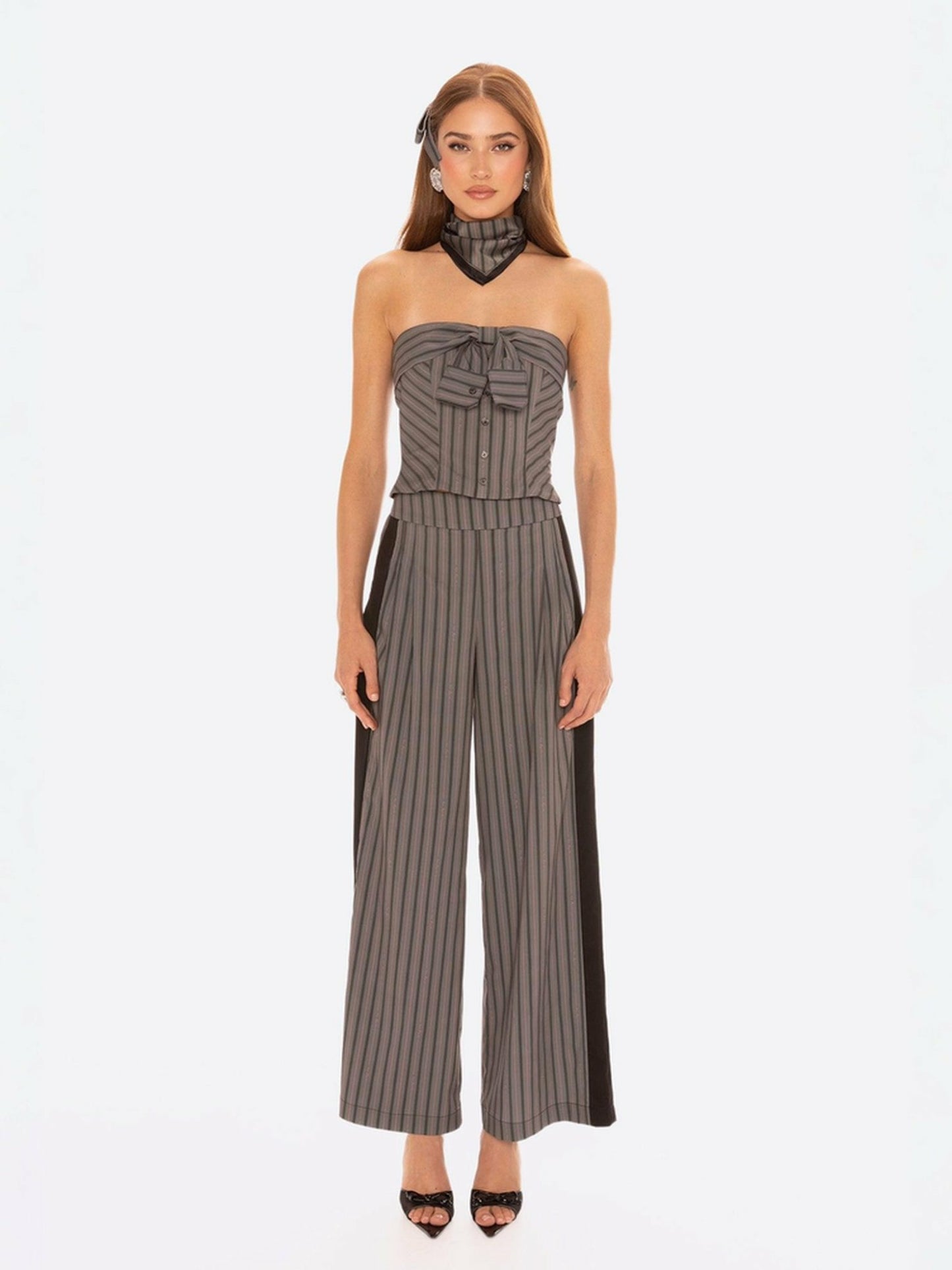 Nana Jacqueline Amber Top: Gray Strapless Top for Date Night Gray