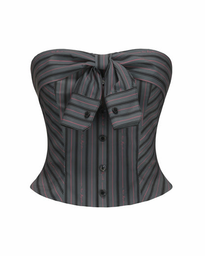 Nana Jacqueline Amber Top: Gray Strapless Top for Date Night Gray