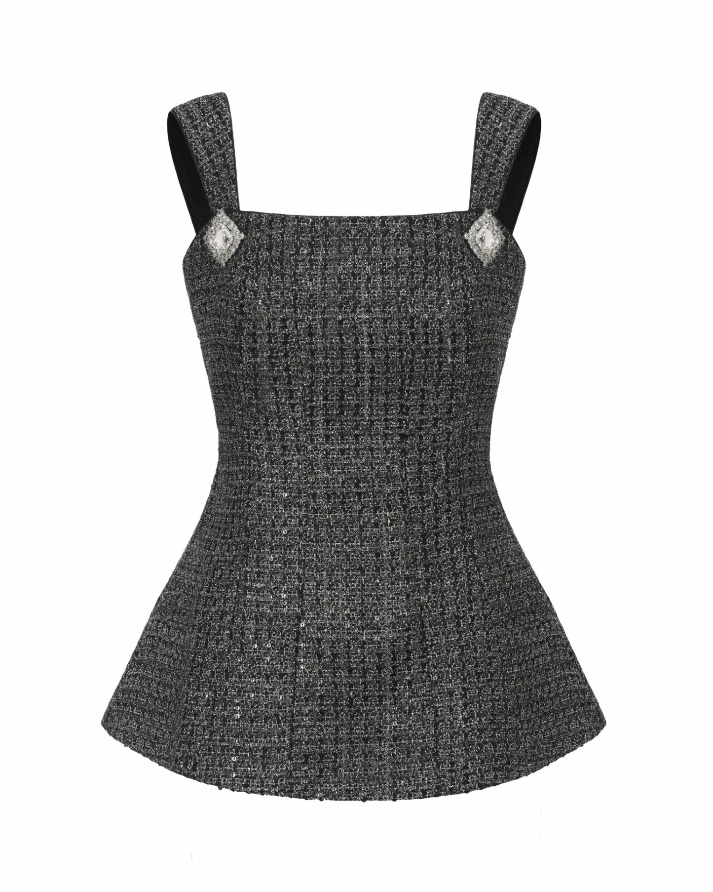 Nana Jacqueline Anabella Bow Top: Black Silver Top for Cocktail Party Black & Silver