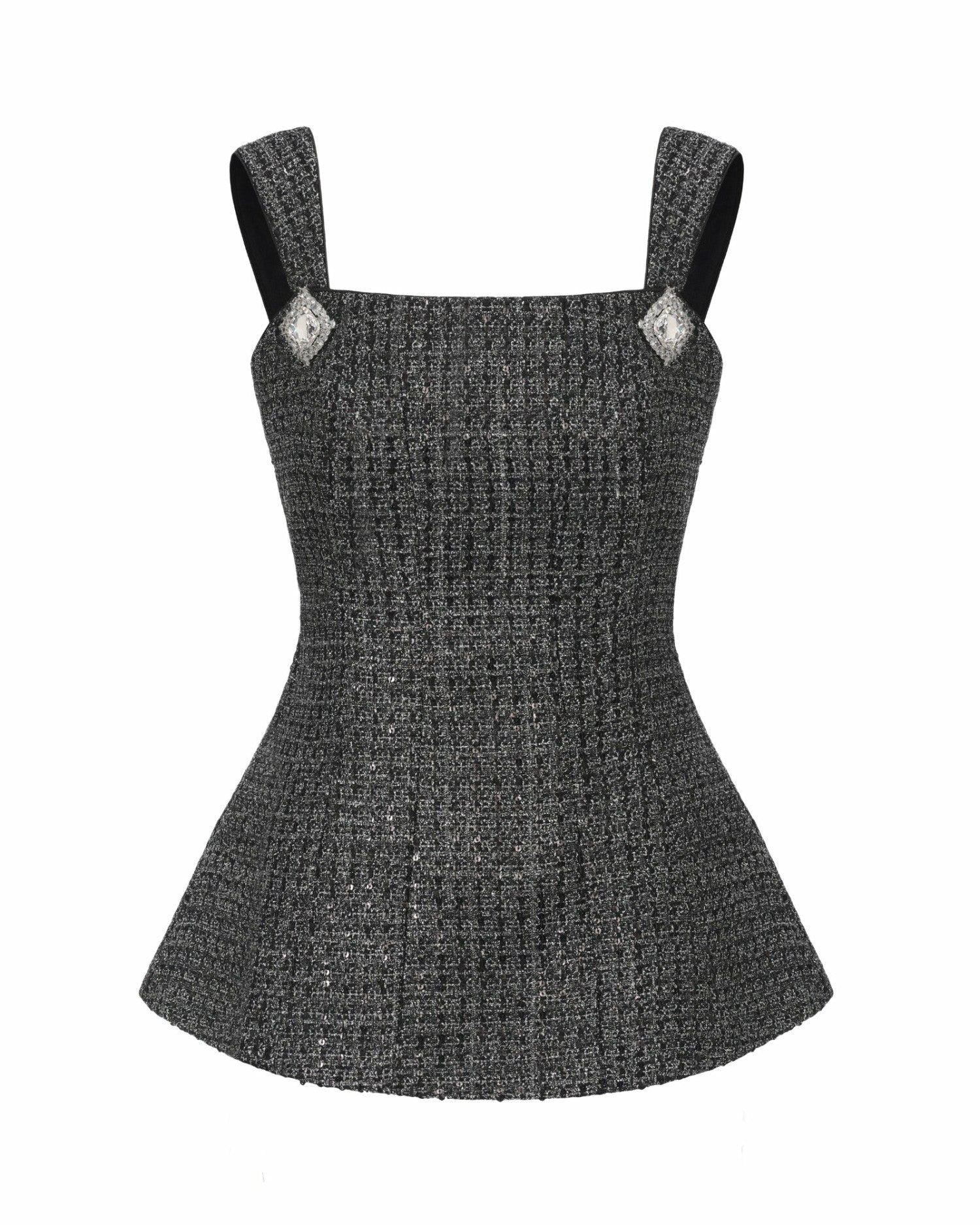 Nana Jacqueline Anabella Bow Top: Black Silver Top for Cocktail Party Black & Silver