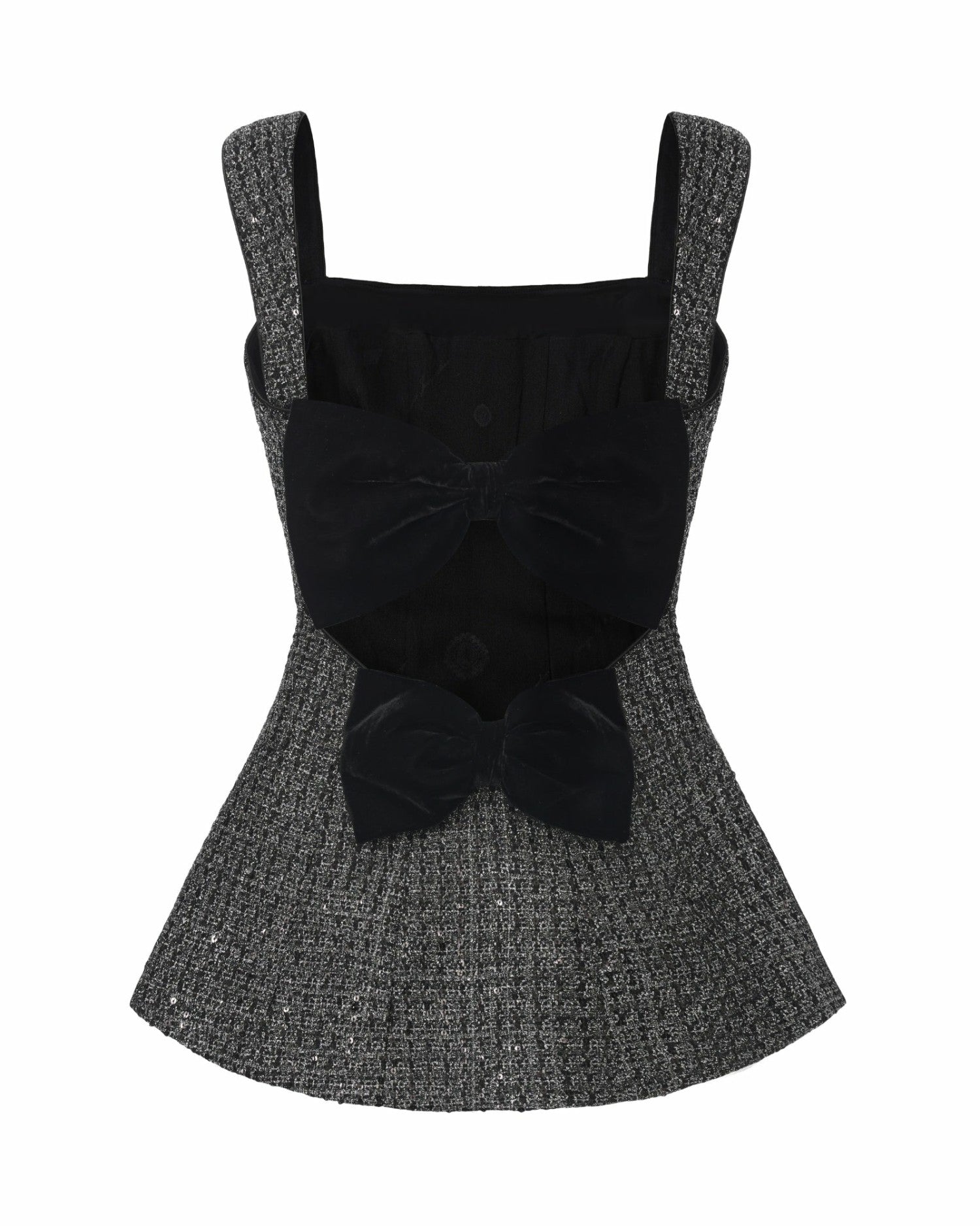 Nana Jacqueline Anabella Bow Top: Black Silver Top for Cocktail Party Black & Silver