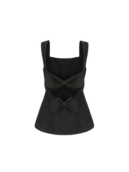 Nana Jacqueline Anabella Bow Top: Black Top for Date Night Black