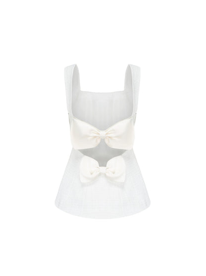 Nana Jacqueline Anabella Bow Top: White Top for Bridal Shower White