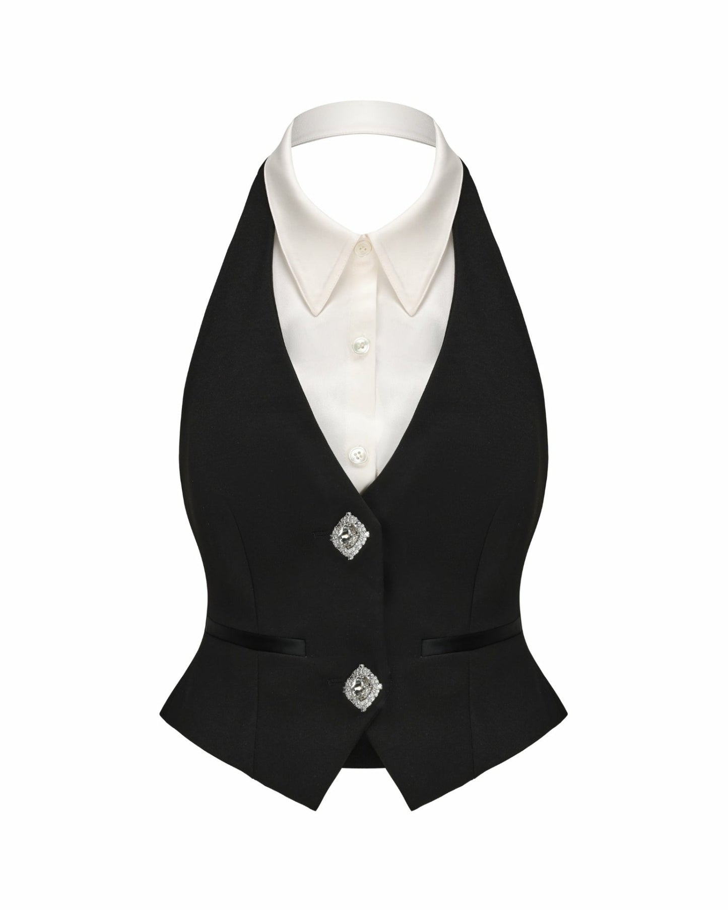 Nana Jacqueline Anya Vest Top: Black Vest Top for Date Night Black