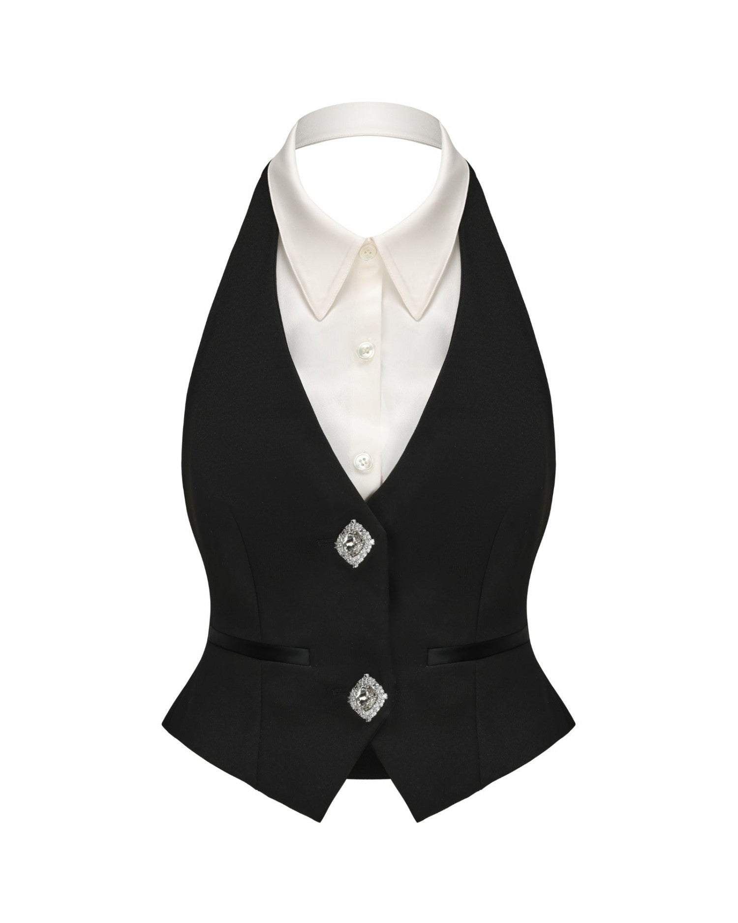Nana Jacqueline Anya Vest Top: Black Vest Top for Date Night Black