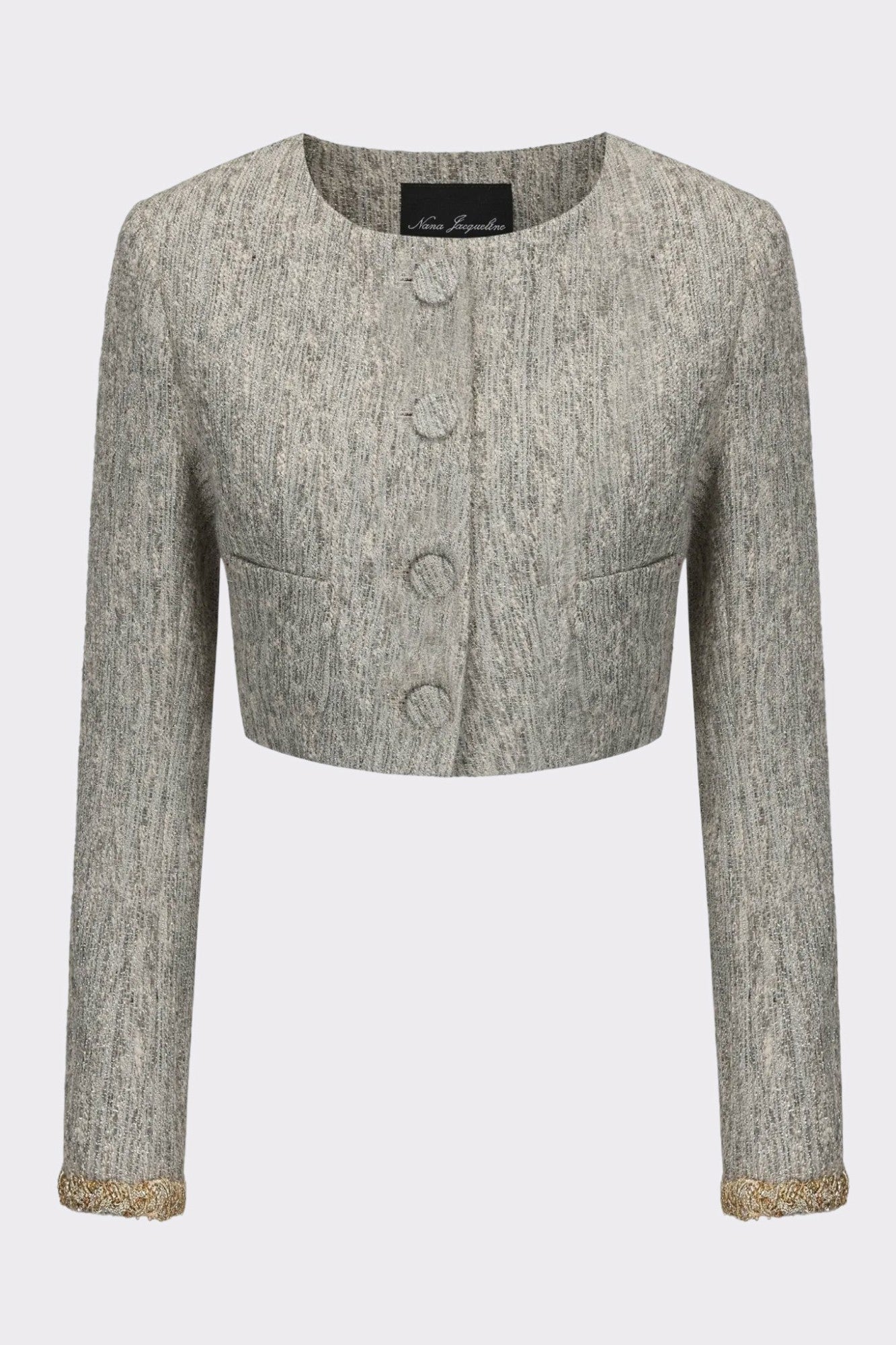 Nana Jacqueline Francesca Cropped Coat: Gray Cropped Coat for Brunch Gray