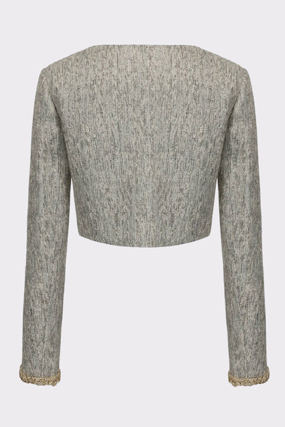 Nana Jacqueline Francesca Cropped Coat: Gray Cropped Coat for Brunch Gray