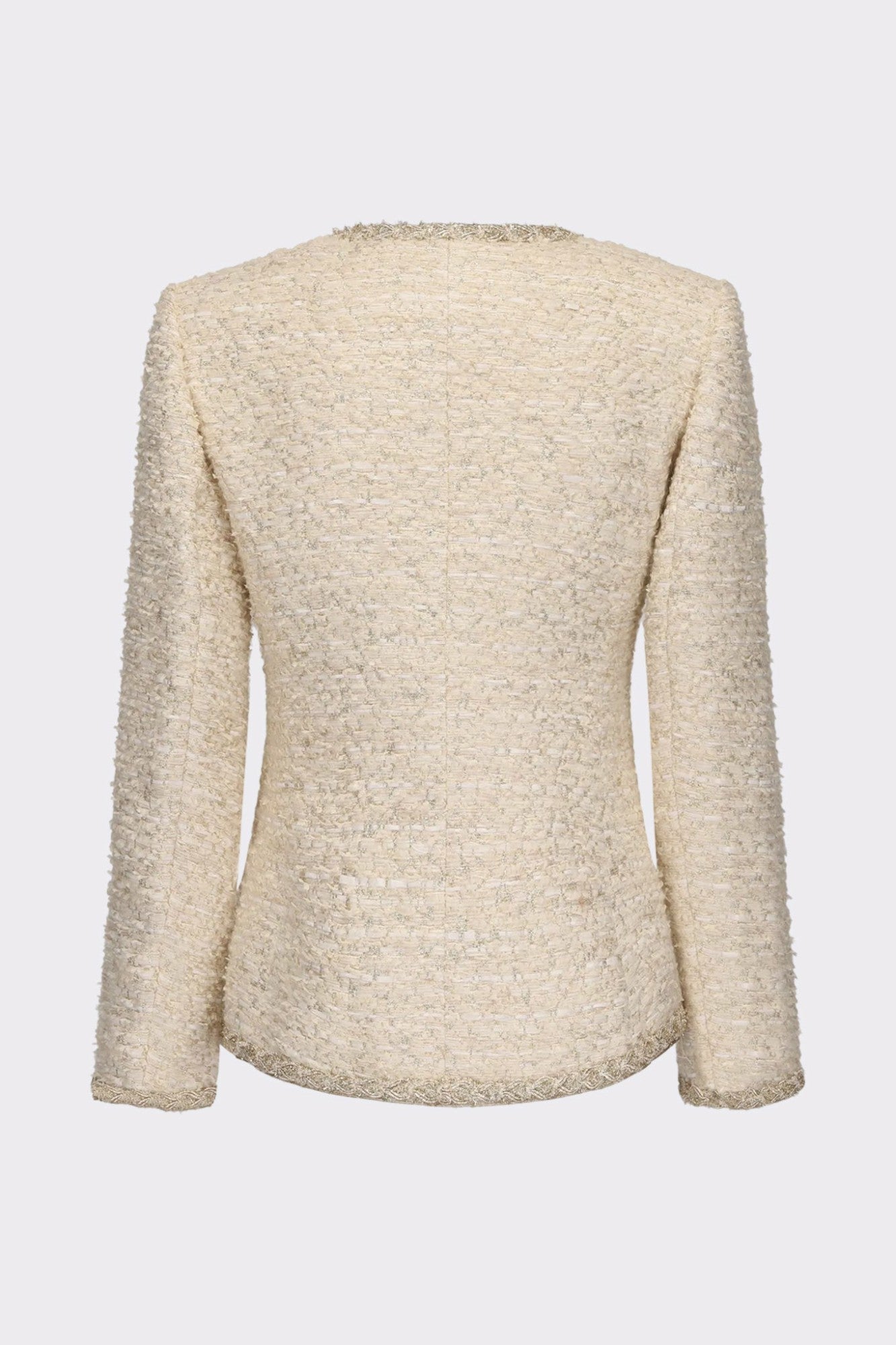 Nana Jacqueline Evelyn Tweed Jacket: White Jacket for Bridal Shower White