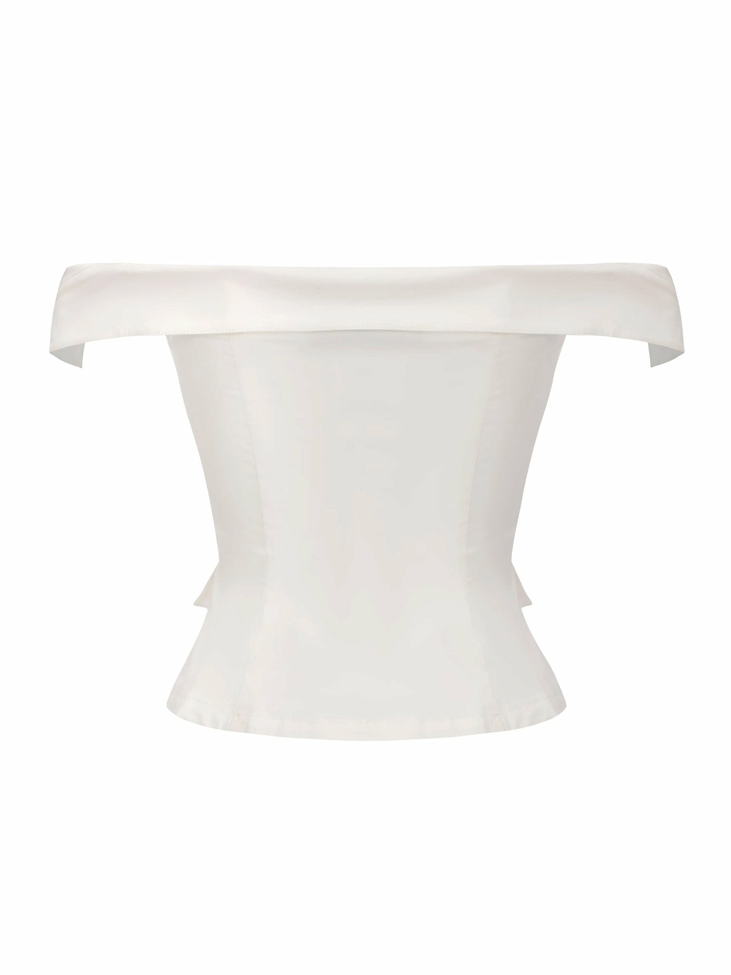 Nana Jacqueline White Tailored Off-Shoulder Cropped Top White