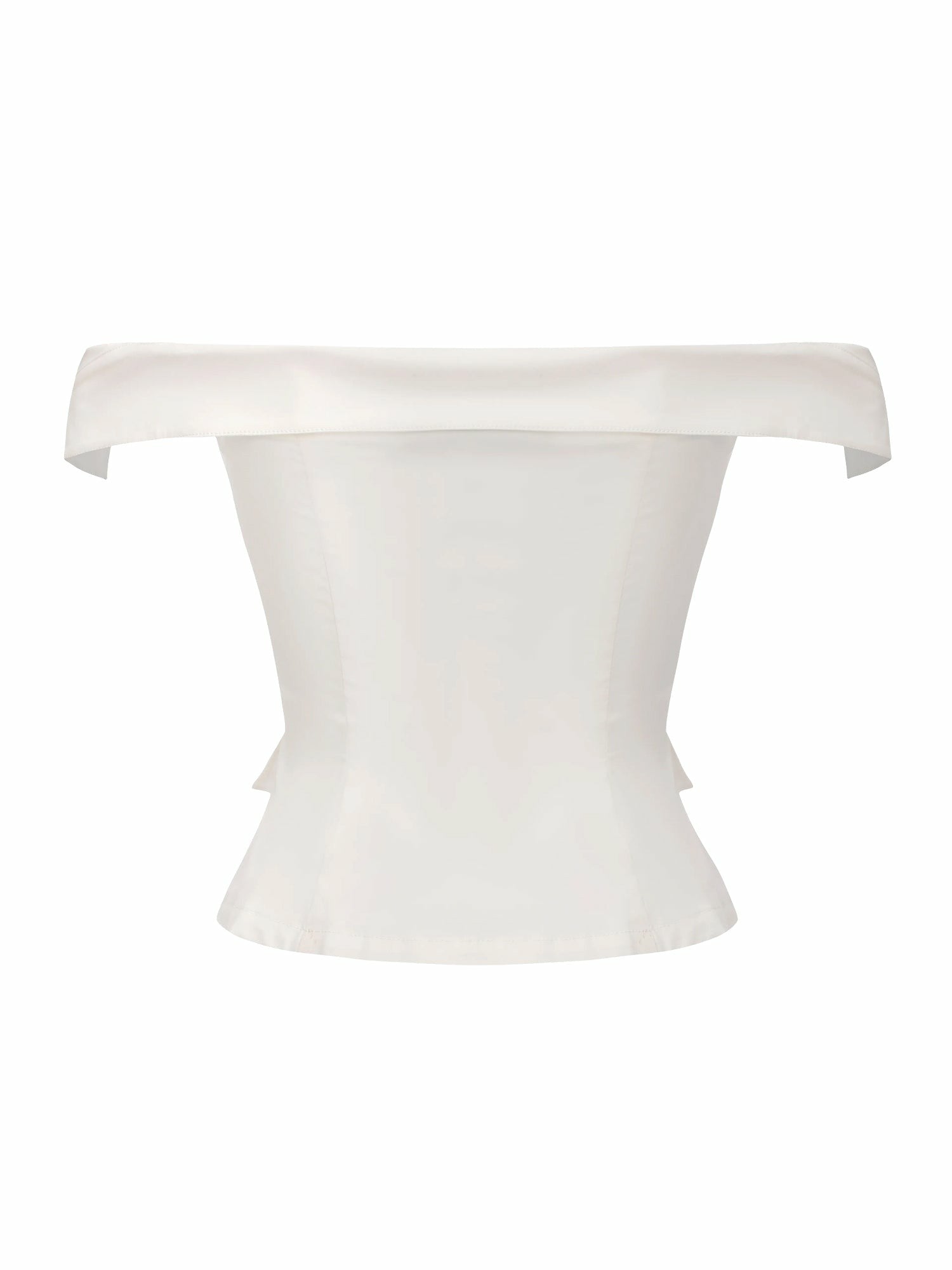 Nana Jacqueline White Tailored Off-Shoulder Cropped Top White