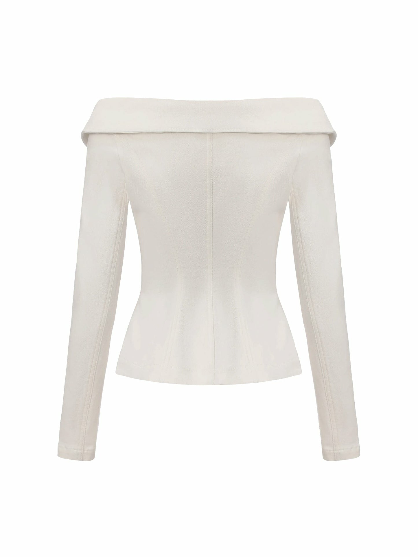 Nana Jacqueline White Denim Double-Breasted Tailored Top White