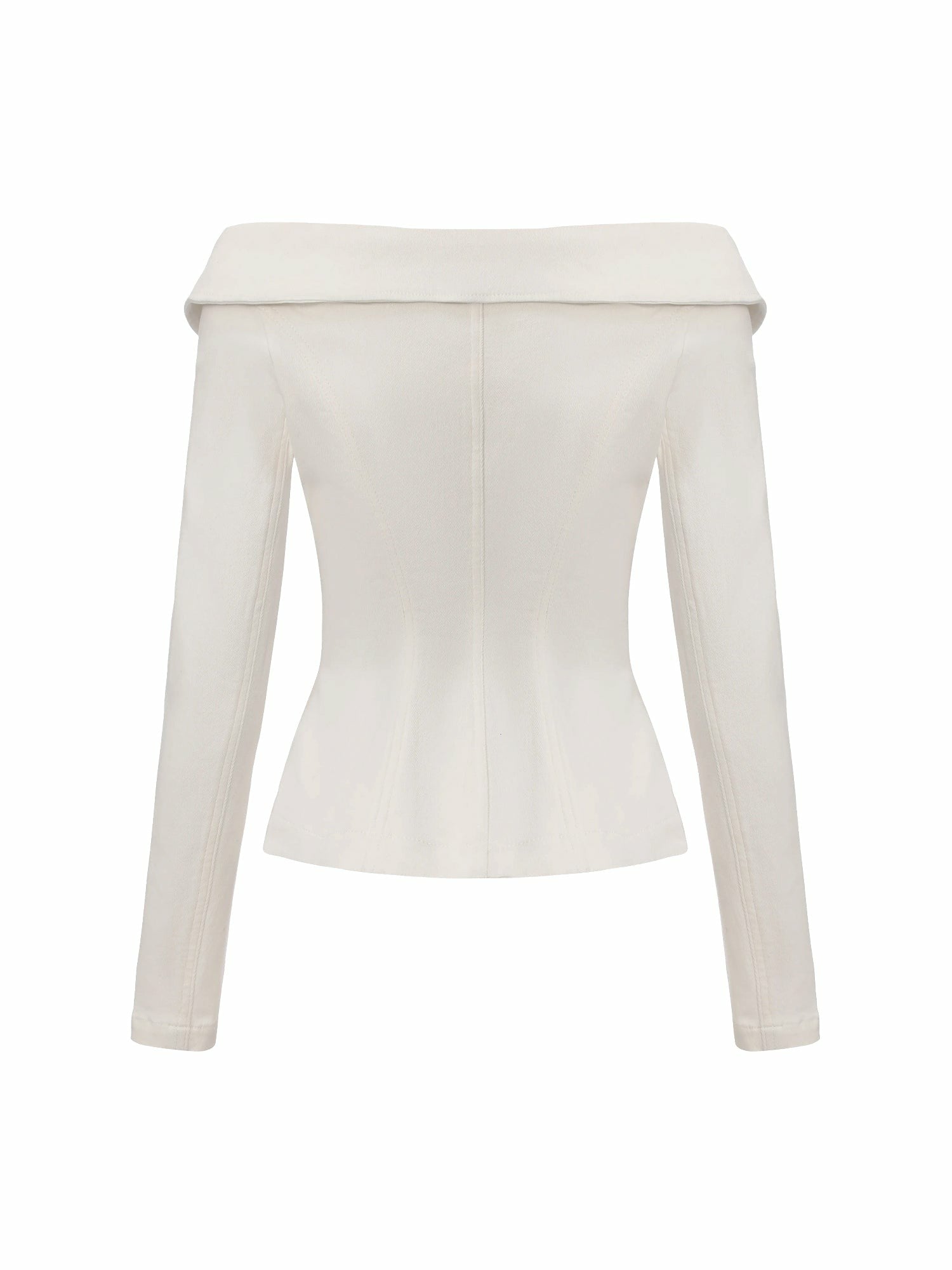 Nana Jacqueline White Denim Double-Breasted Tailored Top White