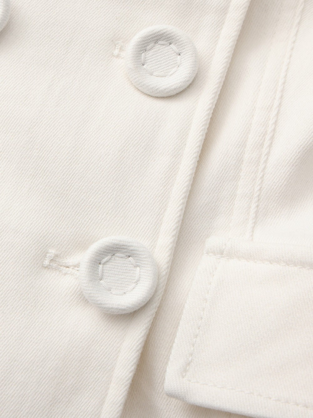 Nana Jacqueline White Denim Double-Breasted Tailored Top White