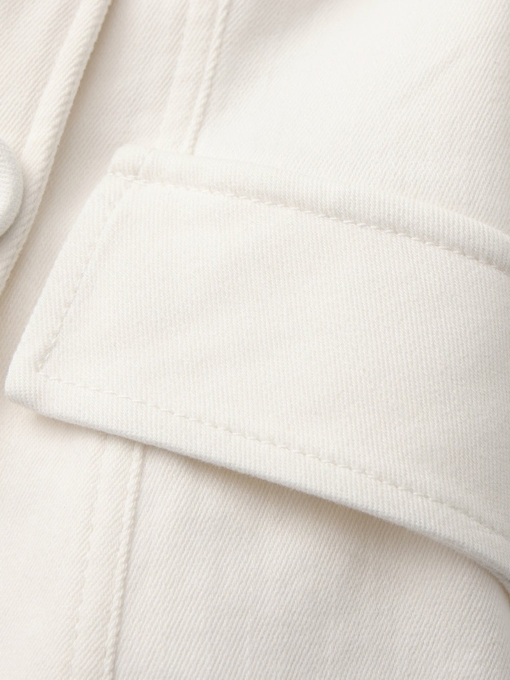 Nana Jacqueline White Denim Double-Breasted Tailored Top White