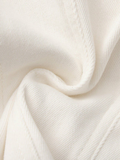 Nana Jacqueline White Denim Double-Breasted Tailored Top White