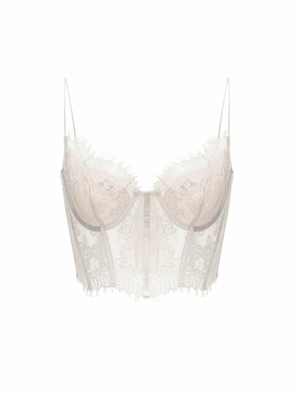 Nana Jacqueline Audrina Lace Top: White Lace Top for Bachelorette Party White