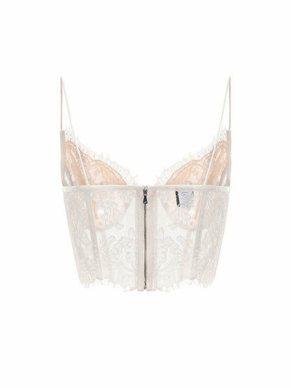 Nana Jacqueline Audrina Lace Top: White Lace Top for Bachelorette Party White