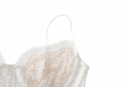 Nana Jacqueline Audrina Lace Top: White Lace Top for Bachelorette Party White