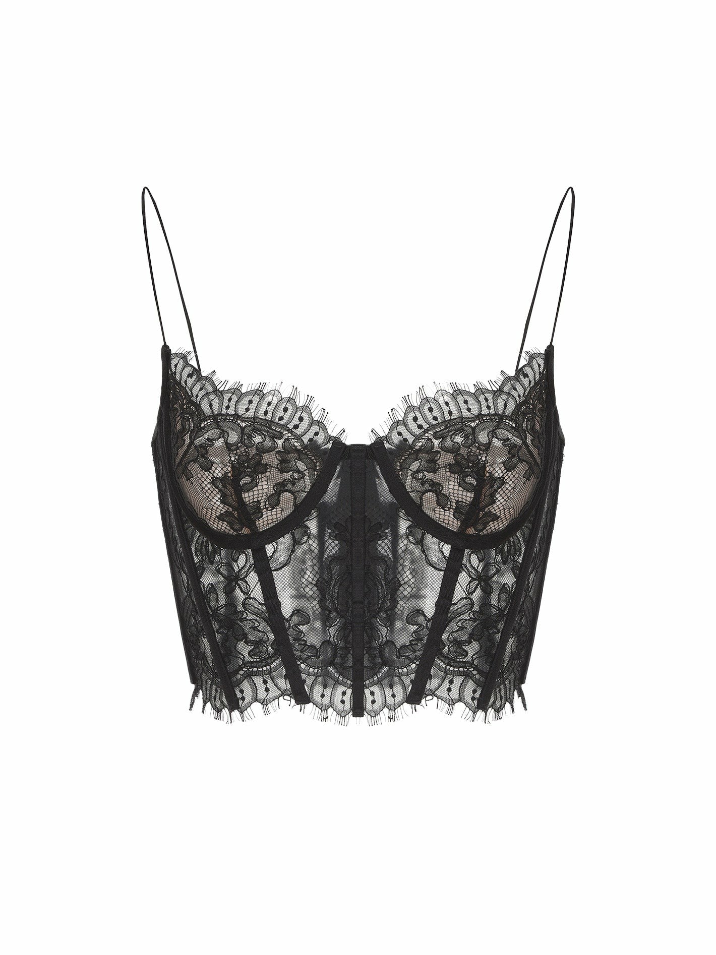 Nana Jacqueline Audrina Lace Top: Black Lace Top for Date Night Black