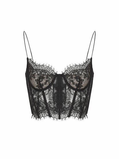 Nana Jacqueline Audrina Lace Top: Black Lace Top for Date Night Black