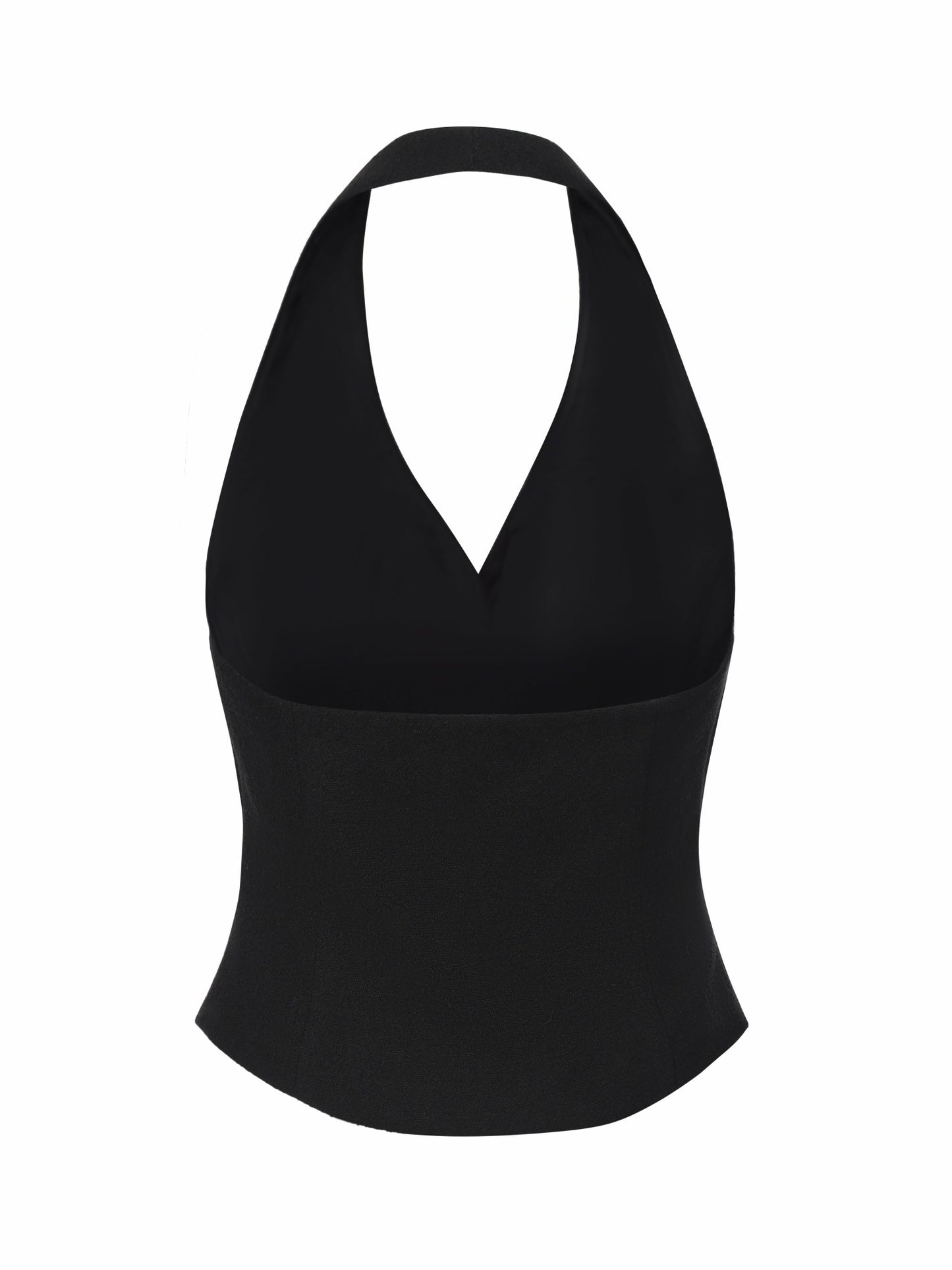 Nana Jacqueline Amara Tailored Halter Black Vest: Black Vest for Cocktail Party Black