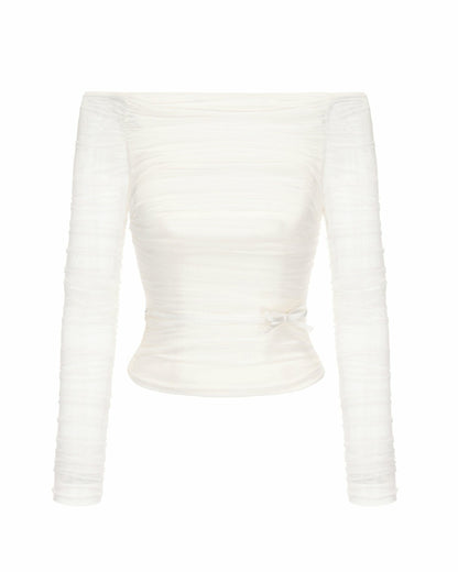Nana Jacqueline Valencia Top: White Top for Date Night White