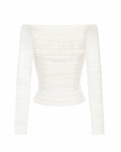 Nana Jacqueline Valencia Top: White Top for Date Night White