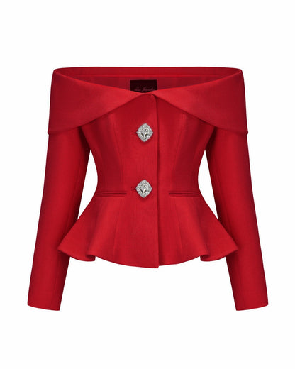 Nana Jacqueline Blaire Top: Red Top for Holiday Party Red