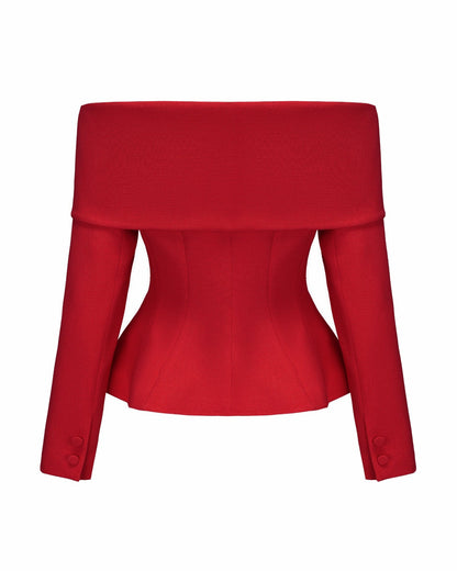 Nana Jacqueline Blaire Top: Red Top for Holiday Party Red