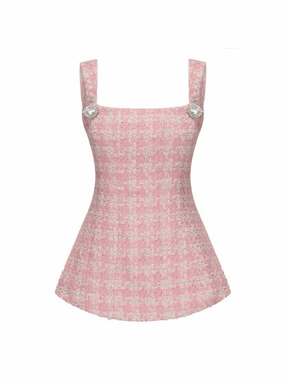 Nana Jacqueline Anabella Bow Top: Pink Top for Brunch Pink Checkered