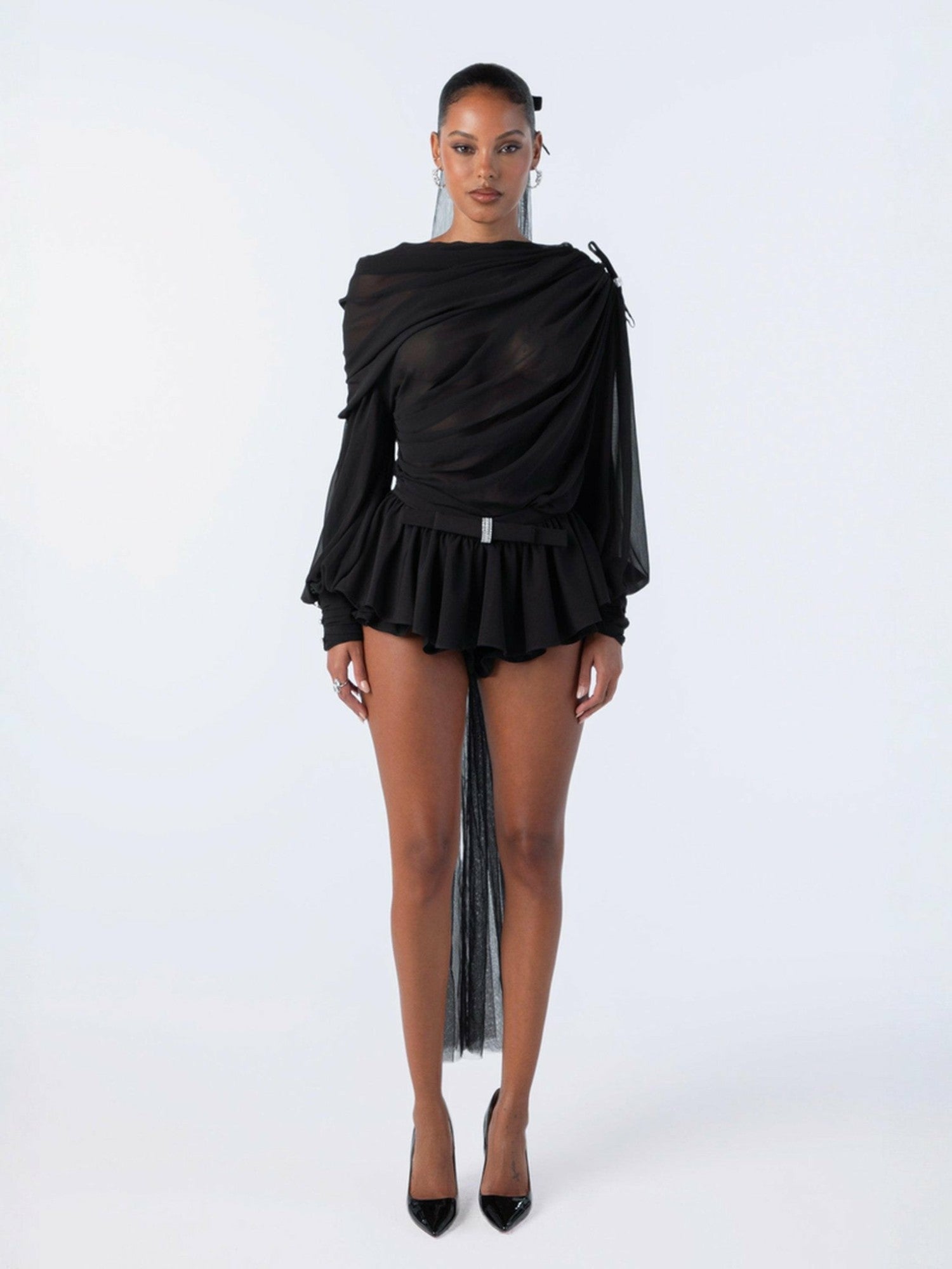 Nana Jacqueline Demi Top: Black Top for Date Night Black