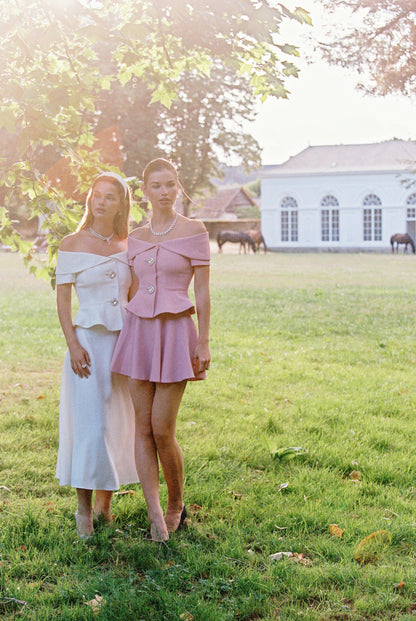 Nana Jacqueline Blakely Top: Pink Top for Garden Party Pink