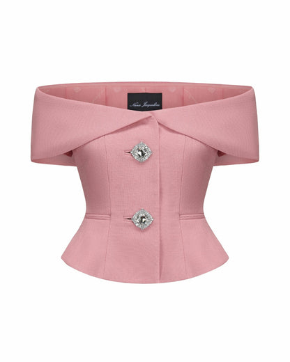Nana Jacqueline Blakely Top: Pink Top for Garden Party Pink