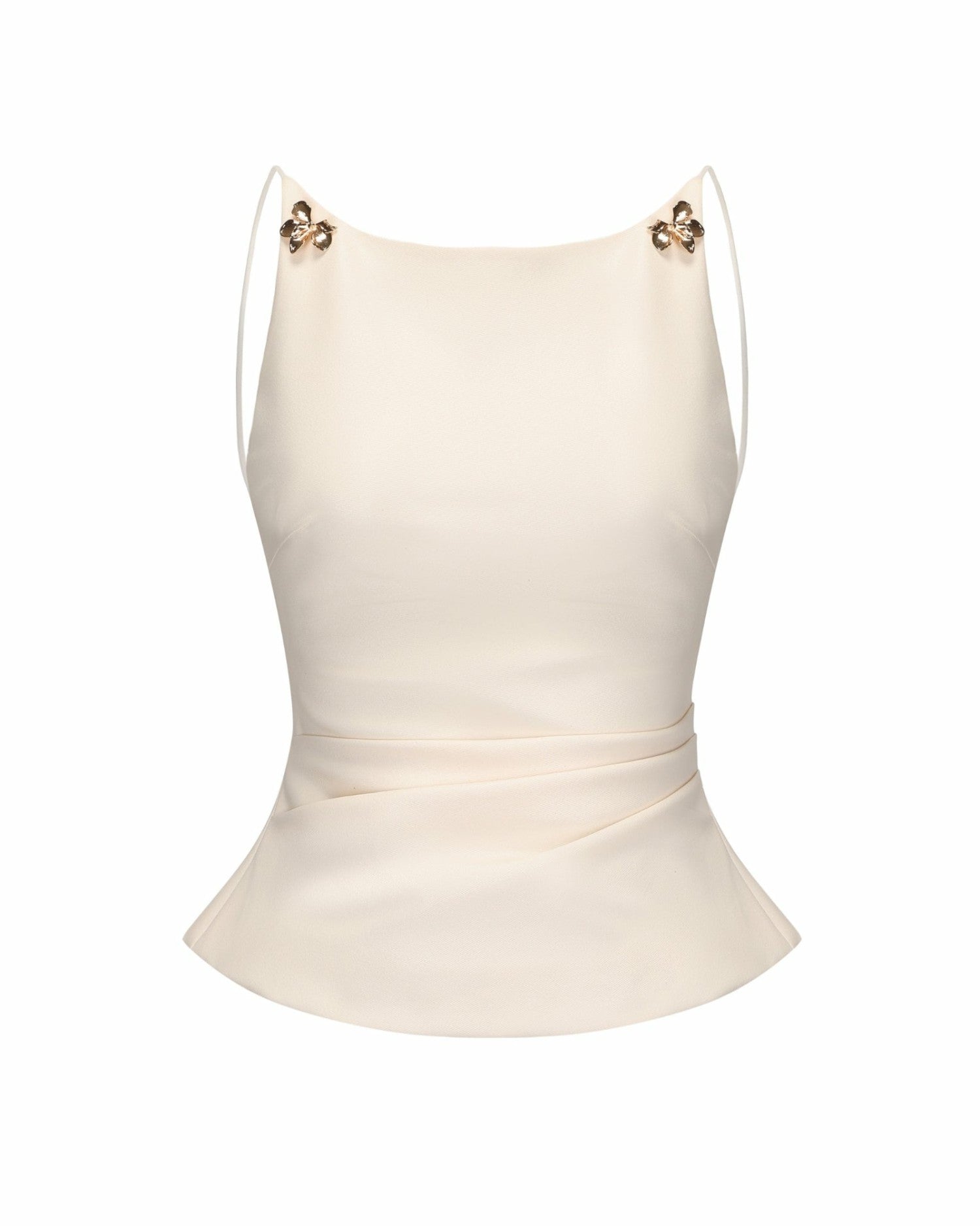 Nana Jacqueline Selena Top: Beige Top for Brunch Beige