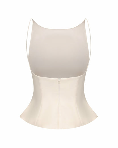 Nana Jacqueline Selena Top: Beige Top for Brunch Beige
