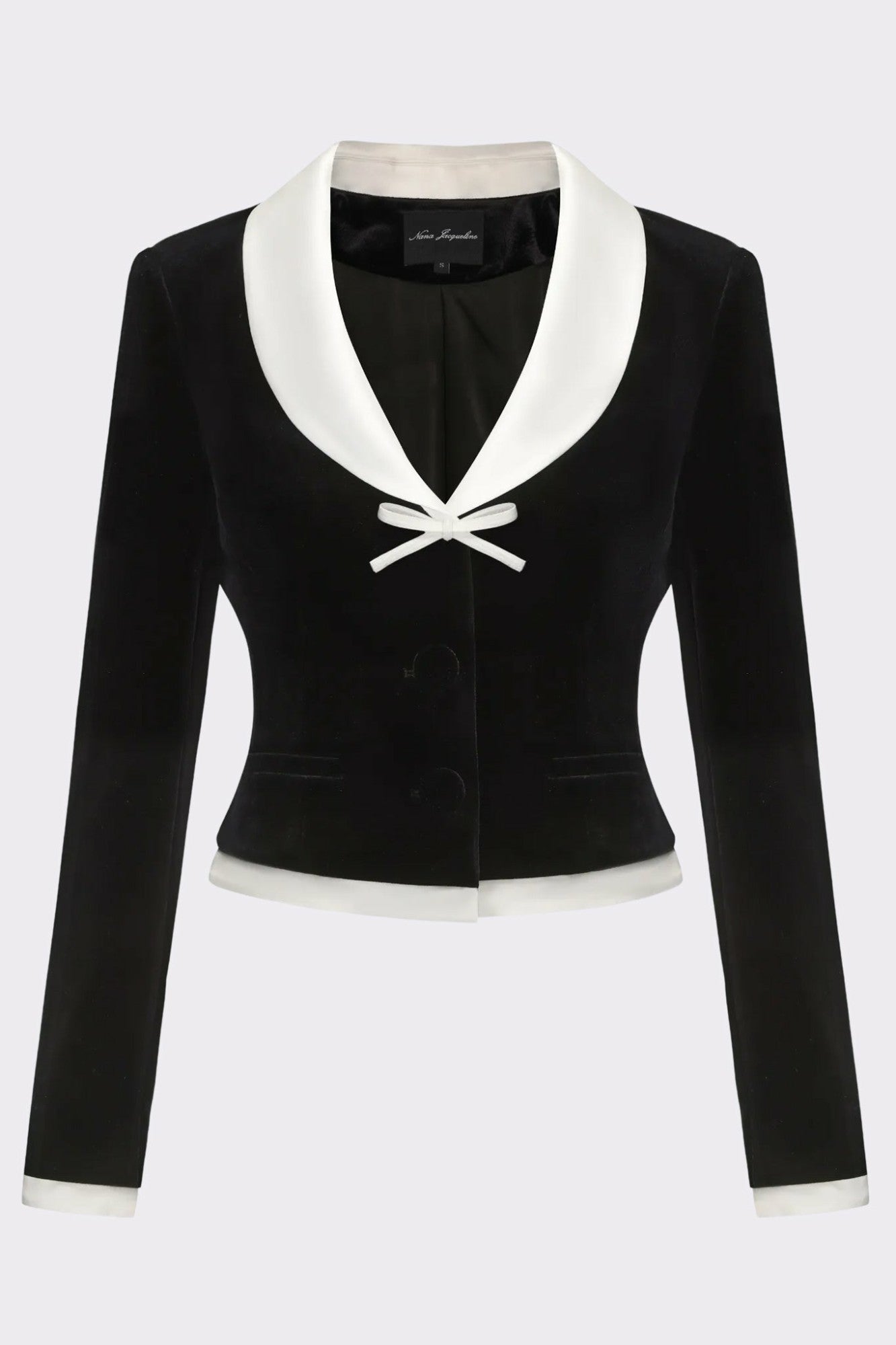 Nana Jacqueline Victoria Velvet Blazer: Black Blazer for Cocktail Party Black