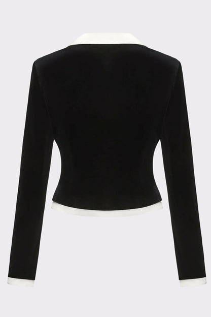 Nana Jacqueline Victoria Velvet Blazer: Black Blazer for Cocktail Party Black