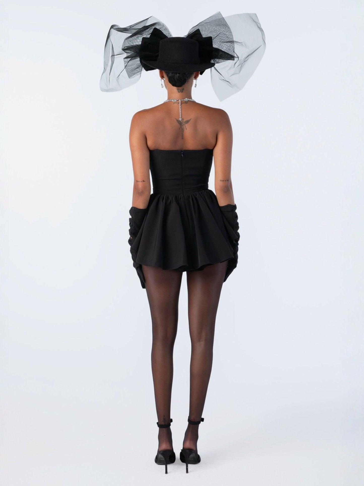 Nana Jacqueline Giselle Bow Jumpsuit: Black Jumpsuit for Birthday Celebration Black