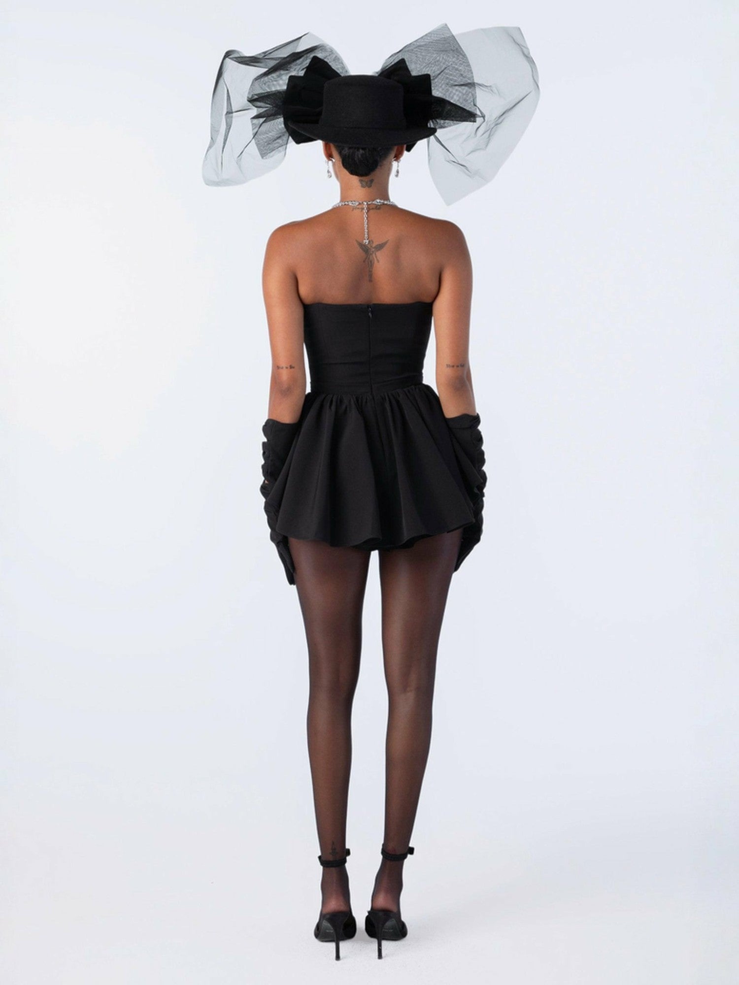 Nana Jacqueline Giselle Bow Jumpsuit: Black Jumpsuit for Birthday Celebration Black