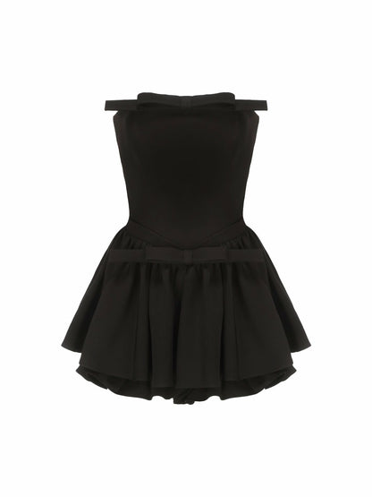 Nana Jacqueline Giselle Bow Jumpsuit: Black Jumpsuit for Birthday Celebration Black