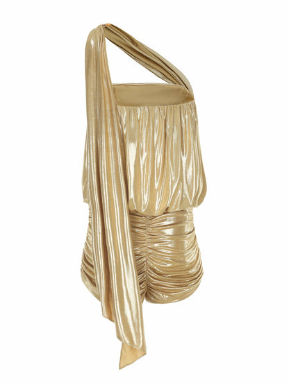 Nana Jacqueline Amina Jumpsuit: Gold Jumpsuit for Birthday Celebration Gold