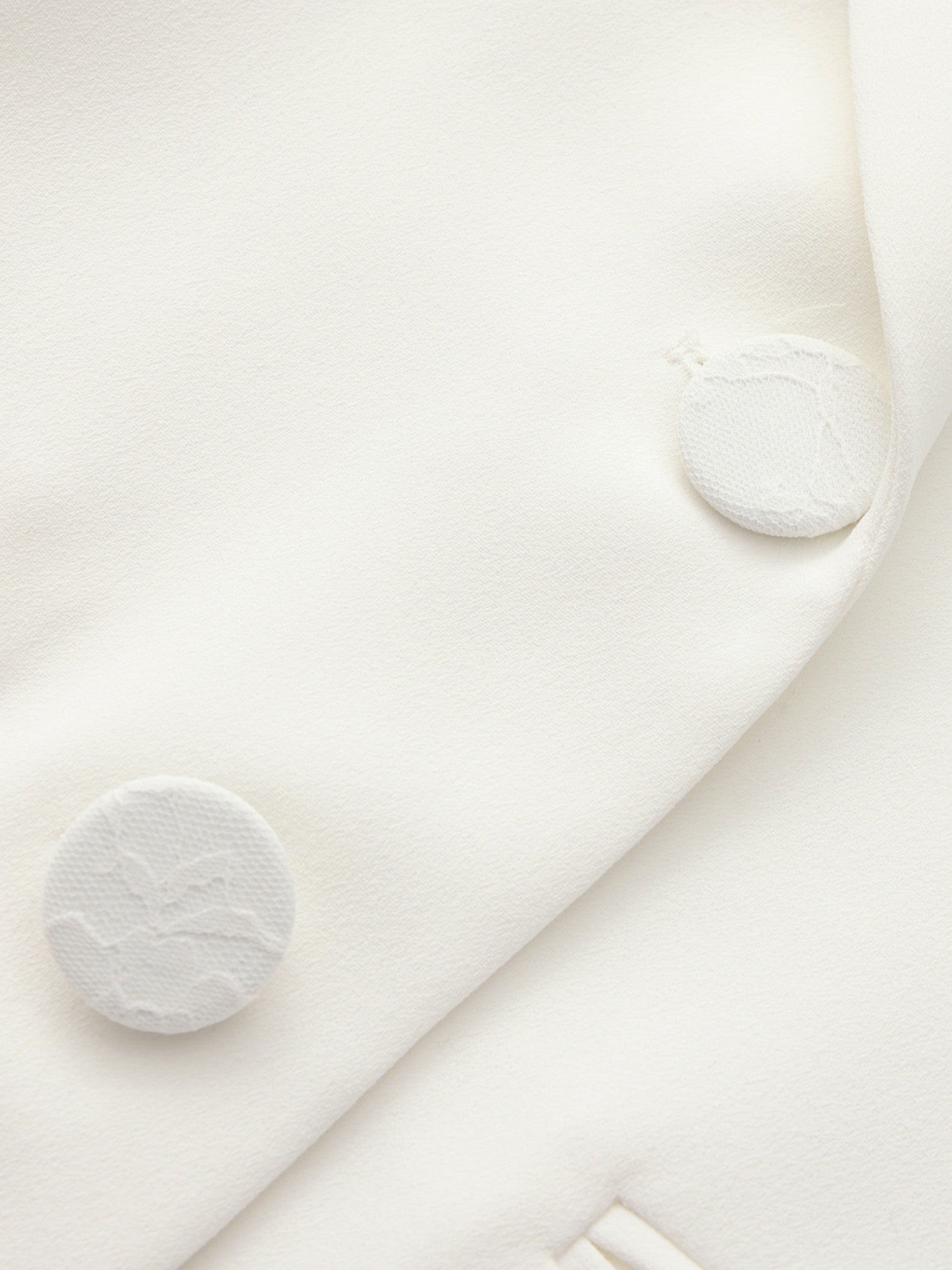 Nana Jacqueline Margot Lace-Trim Peak-Lapel White Blazer White