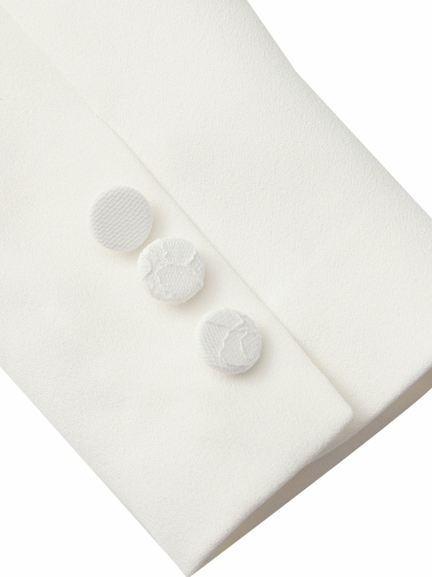 Nana Jacqueline Margot Lace-Trim Peak-Lapel White Blazer White