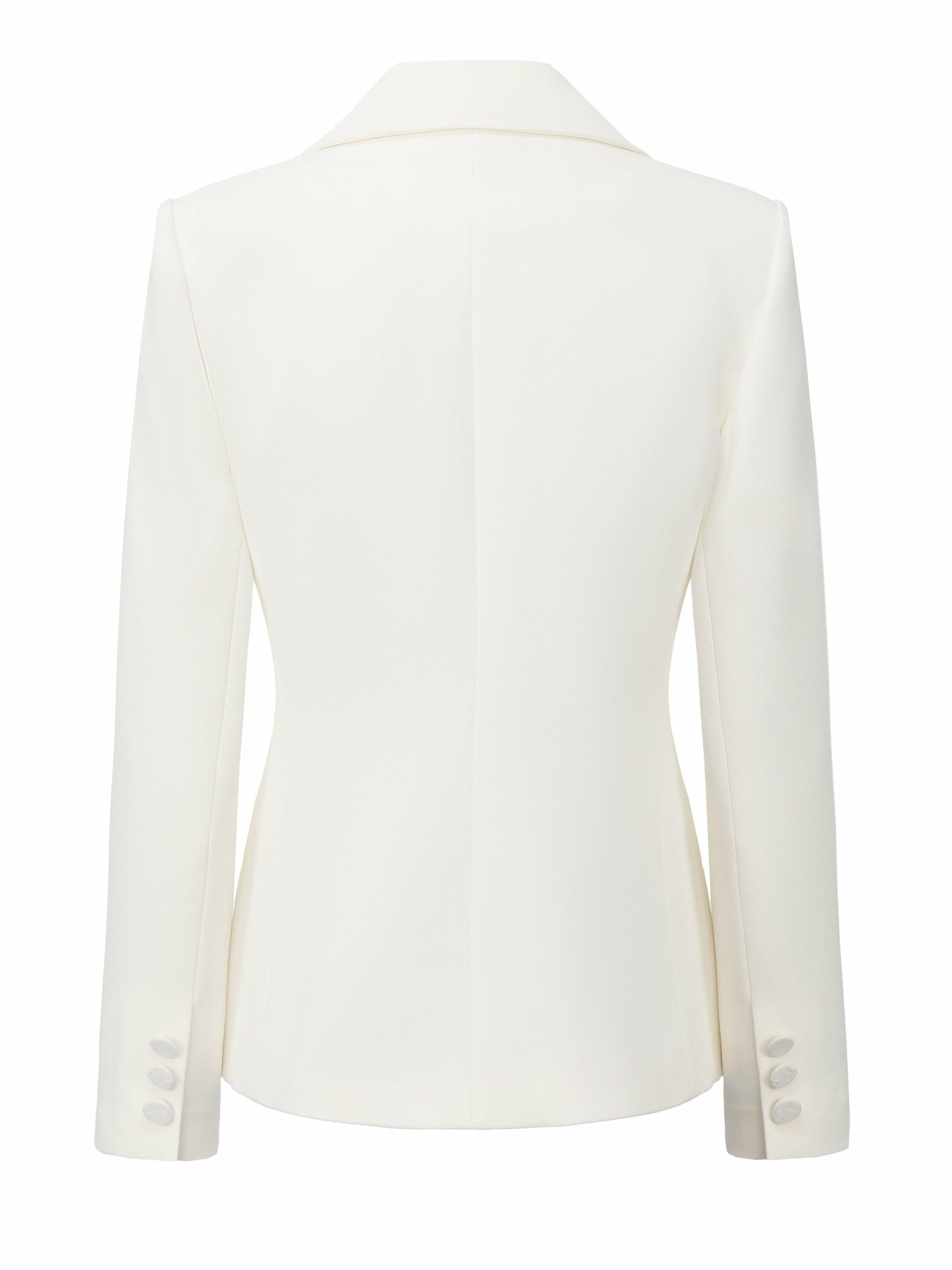 Nana Jacqueline Margot Lace-Trim Peak-Lapel White Blazer White