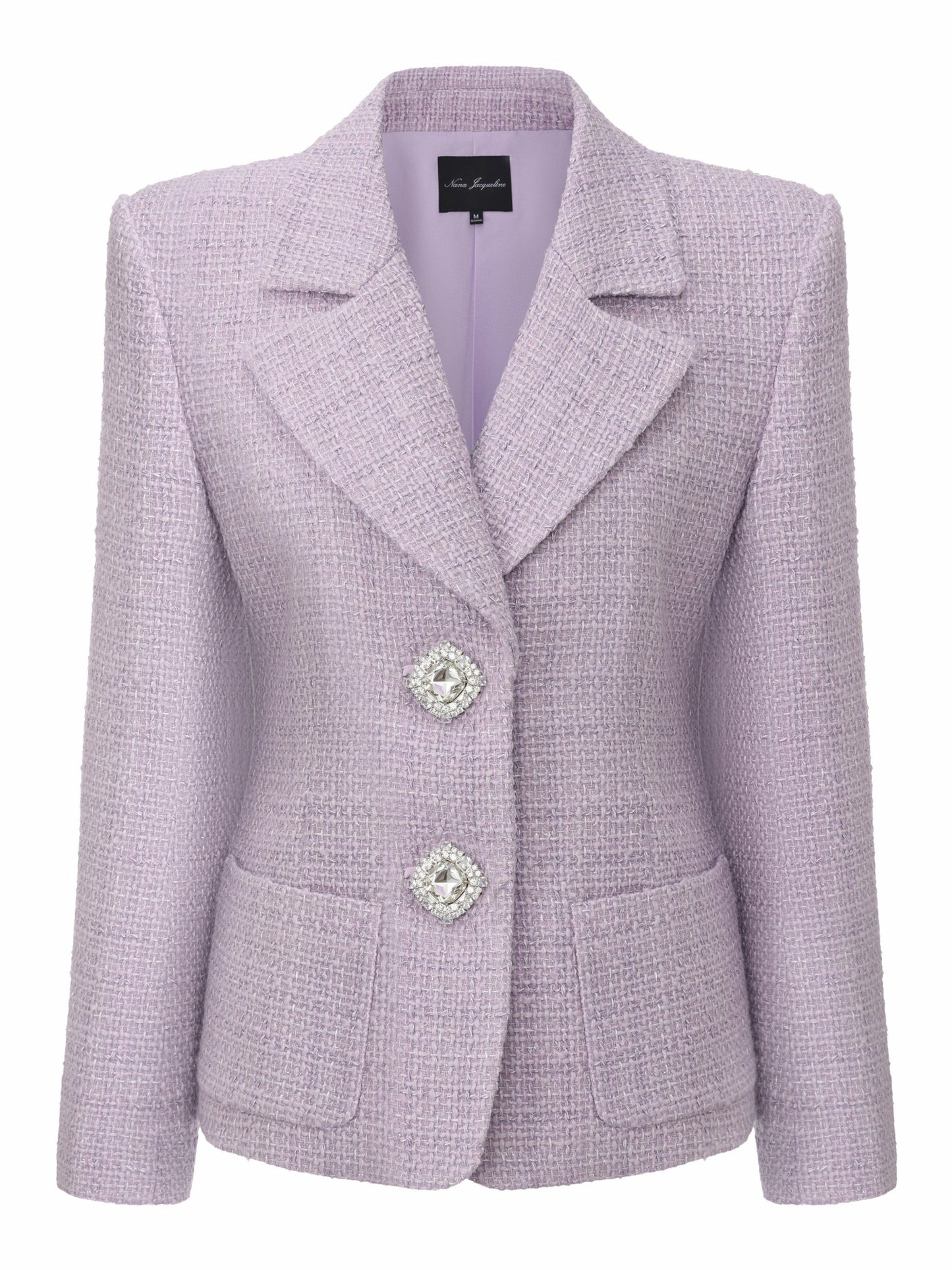 Nana Jacqueline Maya Tweed Purple Tailored Structured Blazer Purple