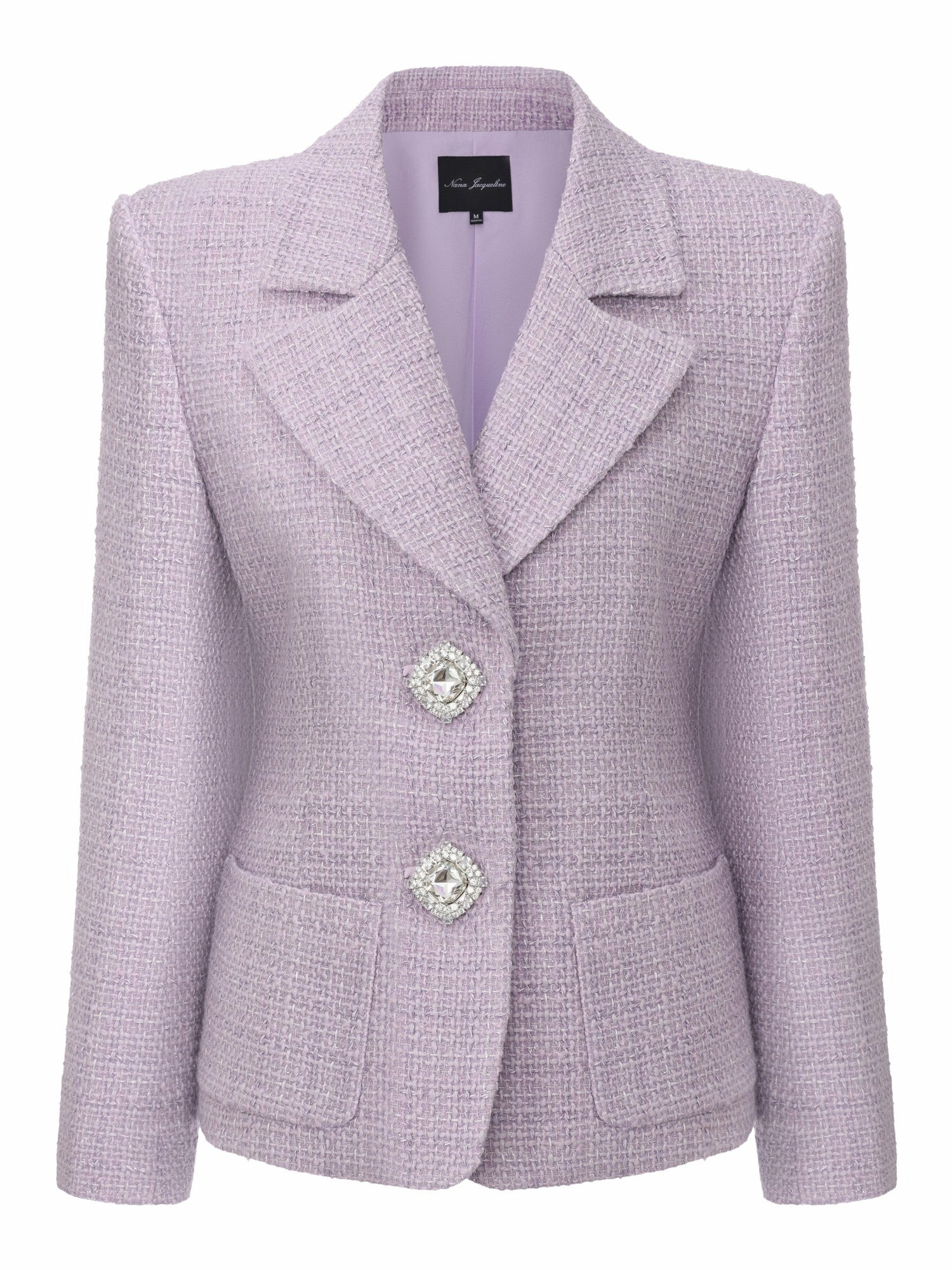 Nana Jacqueline Maya Tweed Purple Tailored Structured Blazer Purple